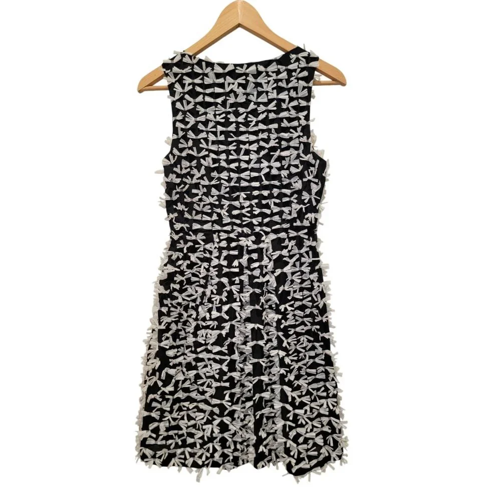 Anthropologie EVA FRANCO Festive Bow Black & White Sleeveless Dress Sz 2 MUSA - Picture 2 of 6